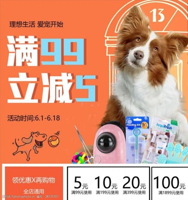 萌寵好物 限時特惠——寵物生活用品促銷主圖精選